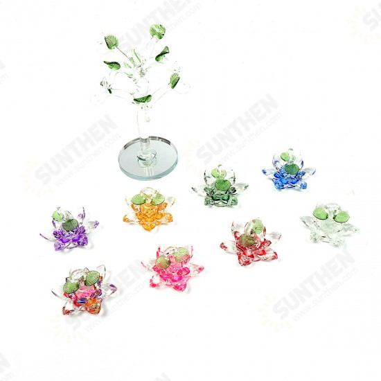 Transparent Chirstmas Tree Hanging Ornaments 60mm Crystal Glass Lotus Miniature Figurine Home Decorations