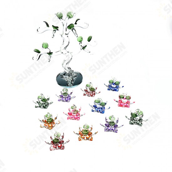 Transparent Chirstmas Tree Hanging Ornaments 60mm Crystal Glass Lotus Miniature Figurine Home Decorations