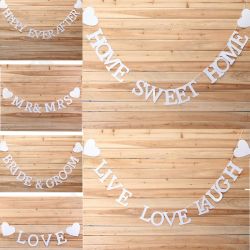 Vintage Wedding Bunting Banner Garland Bridal Party Photo Props Hanging Decor Wall Decorations Vintage Wedding Bunting Banner Garland Bridal Party Photo Props Hanging Decor Wall Decorations