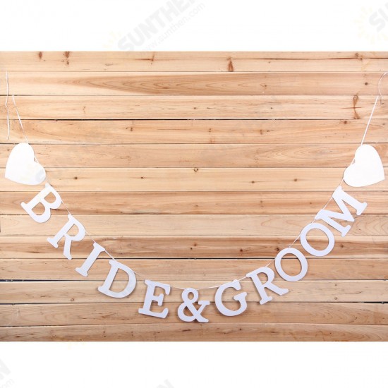 Vintage Wedding Bunting Banner Garland Bridal Party Photo Props Hanging Decor Wall Decorations