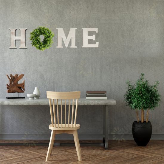 Wall-mounted Wooden Hanging Letter Artificial Eucalyptus Home DIY Wall Decor Sign For Home Decoration