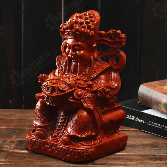 Wealth Gold Plating Statue Wencaishen Feng Shui Ornament Decorations Mascot Bring More Wealth for You