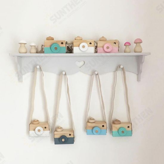 Wearable Children's Wooden Camera Ornaments Mini Portable Educational Toys Photography Cute Props