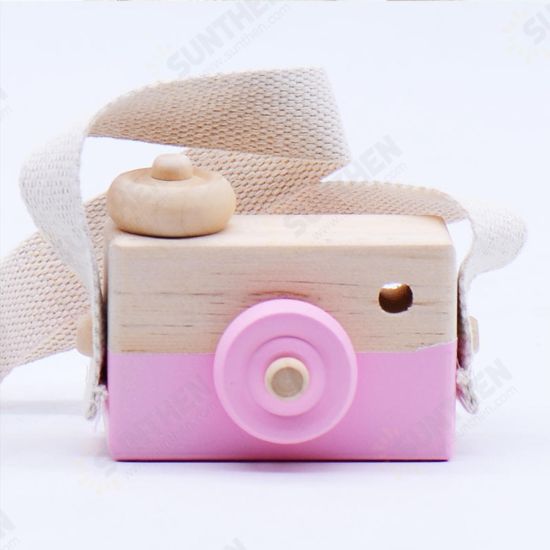 Wearable Children's Wooden Camera Ornaments Mini Portable Educational Toys Photography Cute Props