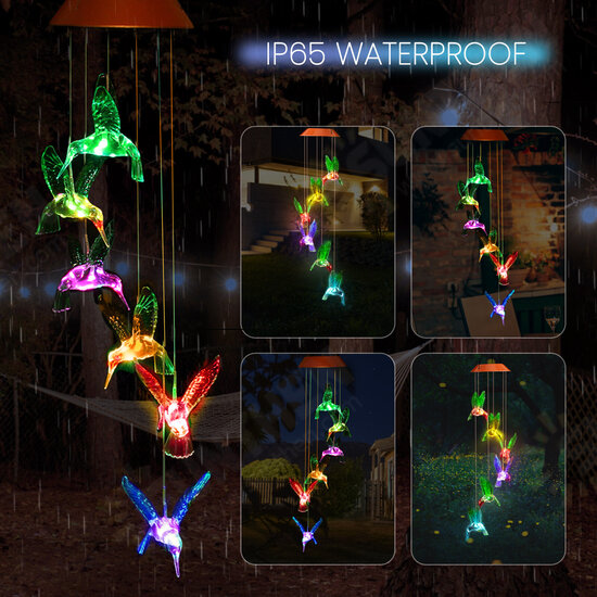 Wind Chime Solar Hummingbird Wind Chimes Outdoor/Indoor Light Color Changing LED Solar Wind Chime Gift for Mom & Grandma for Decor Yard Decorations Wind Chime Solar Hummingbird Wind Chimes Outdoor/Indoor Light Color Changing LED Solar Wind Chime Gift for Mom & Grandma for Decor Yard Decorations