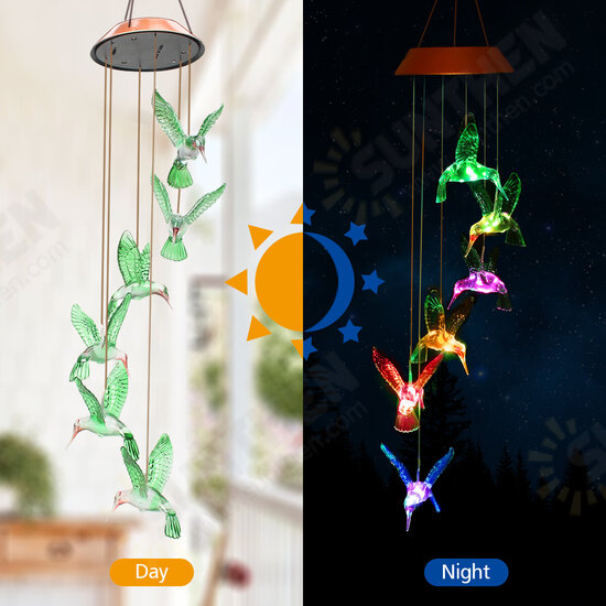Wind Chime Solar Hummingbird Wind Chimes Outdoor/Indoor Light Color Changing LED Solar Wind Chime Gift for Mom & Grandma for Decor Yard Decorations Wind Chime Solar Hummingbird Wind Chimes Outdoor/Indoor Light Color Changing LED Solar Wind Chime Gift for Mom & Grandma for Decor Yard Decorations