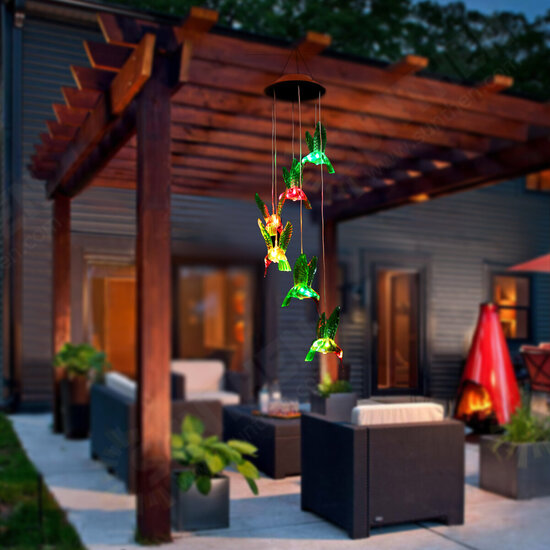 Wind Chime Solar Hummingbird Wind Chimes Outdoor/Indoor Light Color Changing LED Solar Wind Chime Gift for Mom & Grandma for Decor Yard Decorations Wind Chime Solar Hummingbird Wind Chimes Outdoor/Indoor Light Color Changing LED Solar Wind Chime Gift for Mom & Grandma for Decor Yard Decorations
