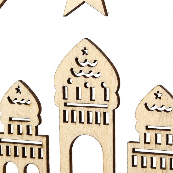Wood DIY Decorations Islamic Palace Eid Al-Fitr Mubarak Gifts Home Ornament