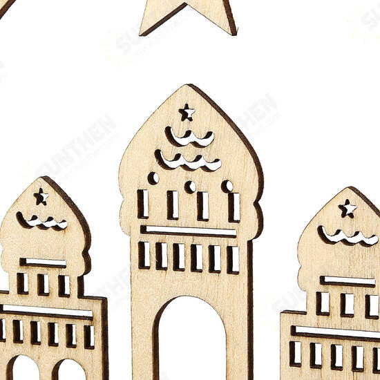 Wood DIY Decorations Islamic Palace Eid Al-Fitr Mubarak Gifts Home Ornament