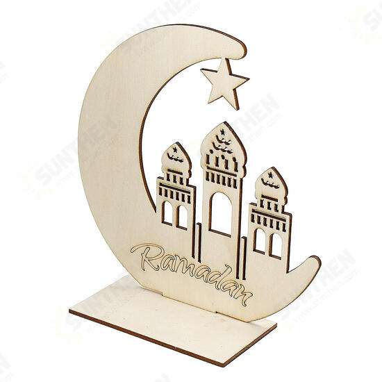 Wood DIY Decorations Islamic Palace Eid Al-Fitr Mubarak Gifts Home Ornament