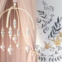 Wooden Beads Wind Chimes with Wool Balls Baby Bed Hanging Windbell Crib Tent Kids Room Decorations Ornaments Wooden Beads Wind Chimes with Wool Balls Baby Bed Hanging Windbell Crib Tent Kids Room Decorations Ornaments