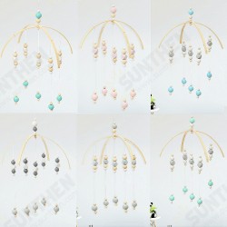 Wooden Beads Wind Chimes with Wool Balls Baby Bed Hanging Windbell Crib Tent Kids Room Decorations Ornaments Wooden Beads Wind Chimes with Wool Balls Baby Bed Hanging Windbell Crib Tent Kids Room Decorations Ornaments