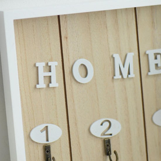 Wooden Key Box Shabby Wall Hanging Storage Keys Hook Cabinet Home Decorations