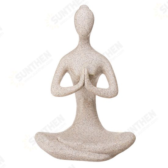 Yoga Lady Ornament Figurine Home Indoor Outdoor Garden Decorations Buddhism Statue Creative Gift