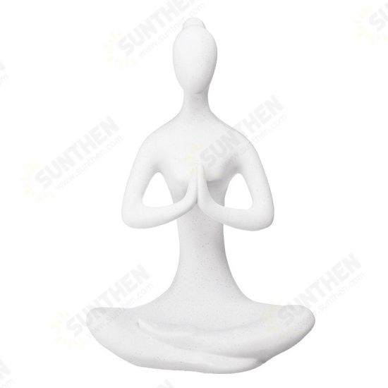 Yoga Lady Ornament Figurine Home Indoor Outdoor Garden Decorations Buddhism Statue Creative Gift