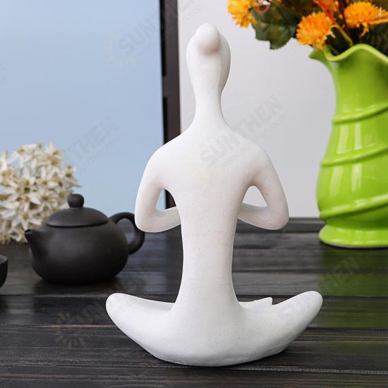 Yoga Lady Ornament Figurine Home Indoor Outdoor Garden Decorations Buddhism Statue Creative Gift