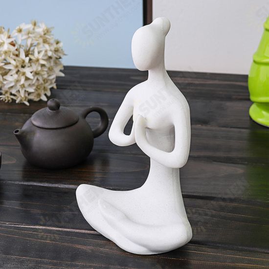 Yoga Lady Ornament Figurine Home Indoor Outdoor Garden Decorations Buddhism Statue Creative Gift