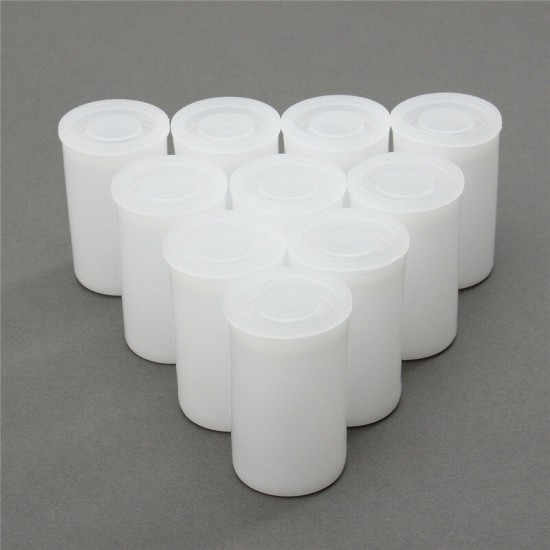 10Pcs Empty Black White Bottle 35mm Film Cans Canisters Containers for Fuji