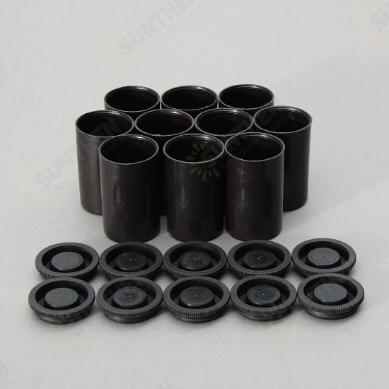 10Pcs Empty Black White Bottle 35mm Film Cans Canisters Containers for Fuji