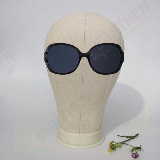 20-25inch Canvas Block Head Set with Mount Hole Plate Mannequin Model Cap Wigs Jewelry Display Stand