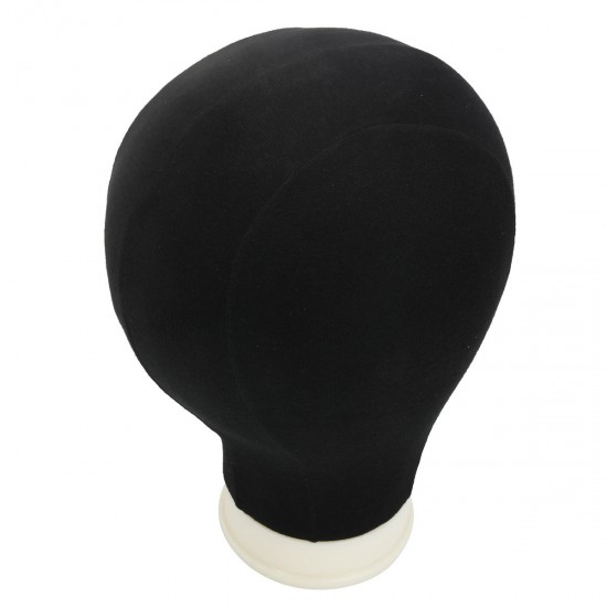 20-25inch Canvas Block Head Set with Mount Hole Plate Mannequin Model Cap Wigs Jewelry Display Stand