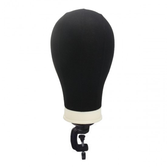 20-25inch Canvas Block Head Set with Mount Hole Plate Mannequin Model Cap Wigs Jewelry Display Stand