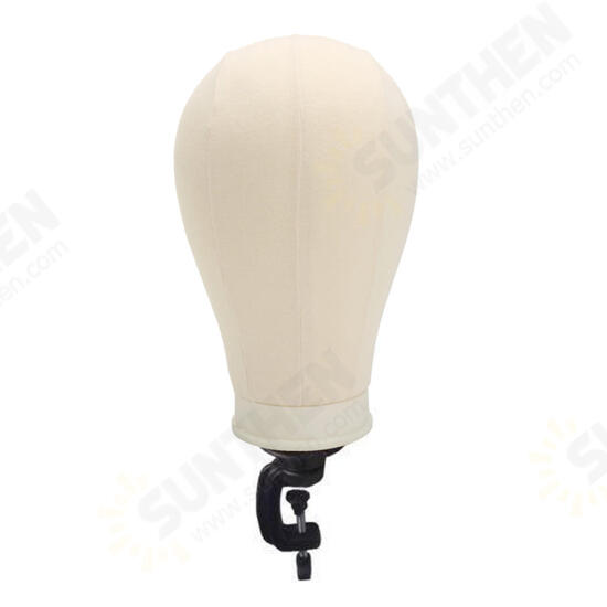 20-25inch Canvas Block Head Set with Mount Hole Plate Mannequin Model Cap Wigs Jewelry Display Stand