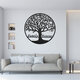 24in/60cm Metal Tree Hanging Wall Art Round Sculpture Family Forever Home Decoration