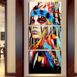 3Pcs Set Indian Woman Canvas Paintings Print Picture Modern Art Wall Home 3Pcs Set Indian Woman Canvas Paintings Print Picture Modern Art Wall Home