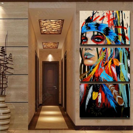 3Pcs Set Indian Woman Canvas Paintings Print Picture Modern Art Wall Home