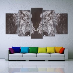 5Pcs Black White Lion Canvas Print Art Painting Wall Picture Home Decor Framed Decorations 5Pcs Black White Lion Canvas Print Art Painting Wall Picture Home Decor Framed Decorations