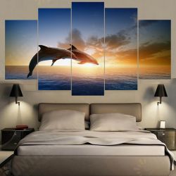 Dolphin Sunset Canvas Print Paintings Poster Wall Art Picture Home Decor Unframed Dolphin Sunset Canvas Print Paintings Poster Wall Art Picture Home Decor Unframed
