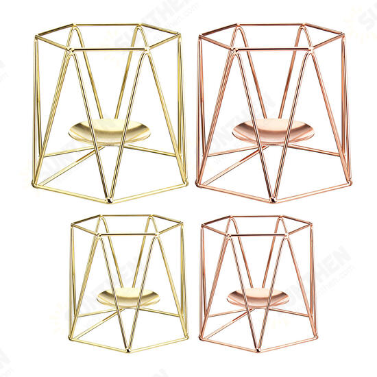 Metal Candle Holders Geometric Hexagon Candle Holder Wedding Home Decor Tabletop Lantern