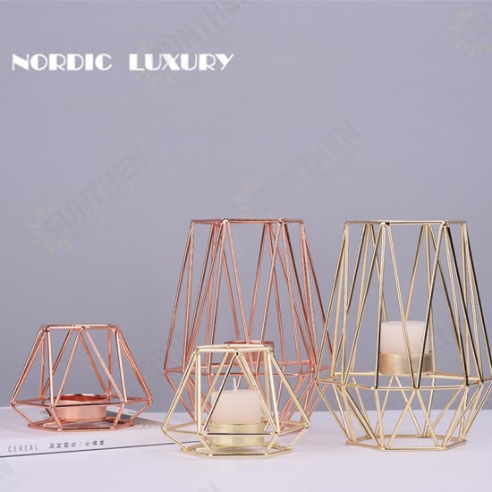 Nordic Light Candle Holder Golden Wrought Iron Candlestick Candle Cup Decoration