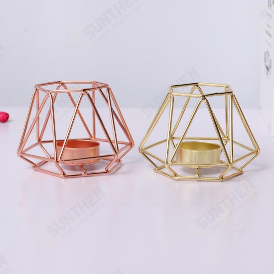 Nordic Light Candle Holder Golden Wrought Iron Candlestick Candle Cup Decoration