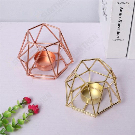 Nordic Light Candle Holder Golden Wrought Iron Candlestick Candle Cup Decoration