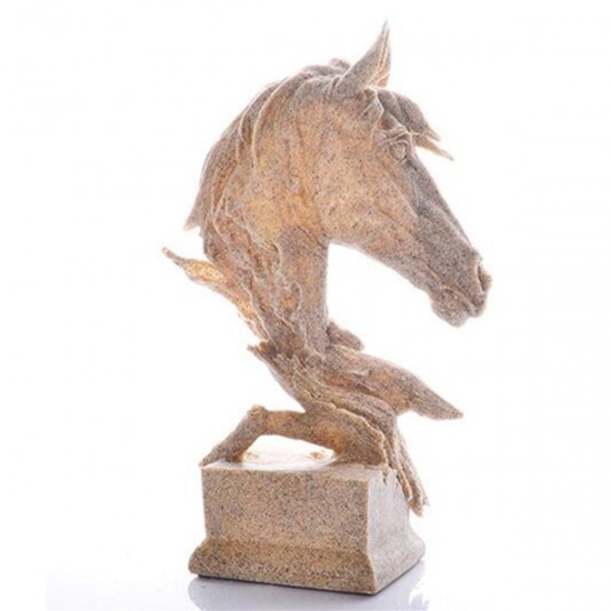 Vintage Statue Horse Head Bust Ornament Sculpture Figurine Home Feature Display Decorations