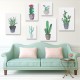 Watercolor Cactus Canvas Painting Unframed Wall-mounted Modern Art Painting for Living Room Bedroom Study Room