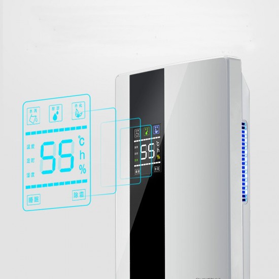 90W Dehumidifier Moisture Absorber Indoor Dehumidifier LCD Display Low Noise Remote Control Timing External Water Pipe