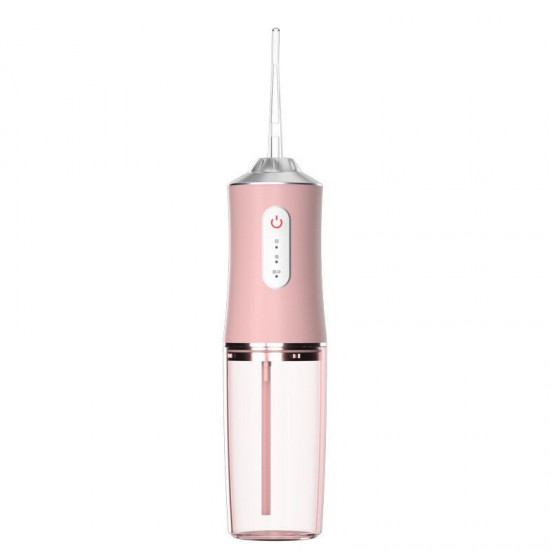 220ML Oral Irrigator USB Rechargeable Water Flosser Portable Dental Water Jet W/ 4pcs Nozzles