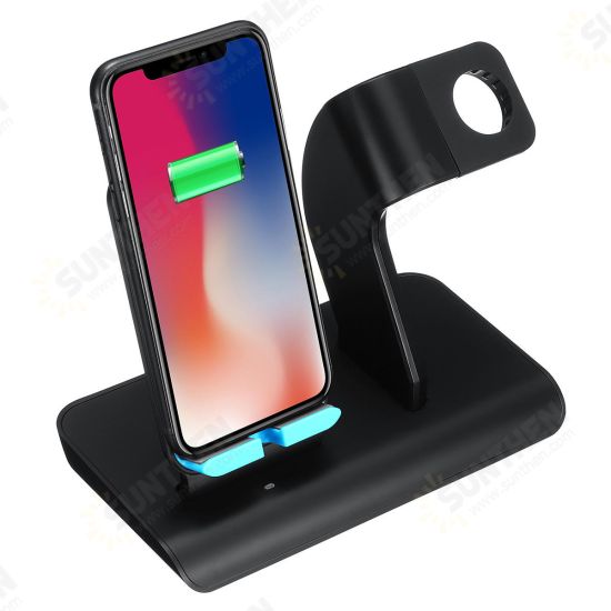 10W 2 In 1 Qi Wireless Charger Fast Charging Phone Watch Holder For iPhone Samsung Huawei Apple Watch Series