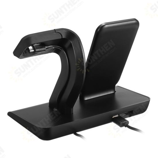 10W 2 In 1 Qi Wireless Charger Fast Charging Phone Watch Holder For iPhone Samsung Huawei Apple Watch Series