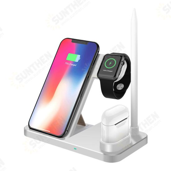 10W 4-in-1 Qi Fast Charging Wireless Charger Pad For Smart Phone iPhone Samsung Apple Watch Series Apple AirPods Apple Pencil