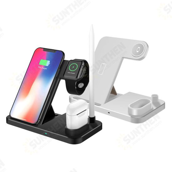 10W 4-in-1 Qi Fast Charging Wireless Charger Pad For Smart Phone iPhone Samsung Apple Watch Series Apple AirPods Apple Pencil