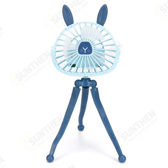 2-IN-1 Cute Pattern Portable Flexible Octopus Deformation Car Seat Back Desktop Baby Carriage Holder Stand + Electric Fan