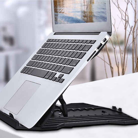 2 IN 1 Foldable 8-Level Height Adjustable Macbook Holder Stand Bracket with Phone Holder for Laptops Tablets
