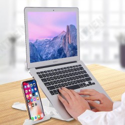 2 IN 1 Foldable 8-Level Height Adjustable Macbook Laptop Holder Stand Bracket with Phone Holder for Laptops and Tablets Smaller Than 17 Inch 2 IN 1 Foldable 8-Level Height Adjustable Macbook Laptop Holder Stand Bracket with Phone Holder for Laptops and Tablets Smaller Than 17 Inch