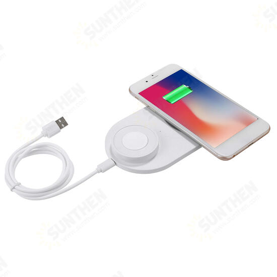 2 In 1 10W Wireless Charger Phone Charger Watch Charger Fast Charging for Qi-enabled Smart Phone for iPhone for Samsung Apple Watch Series