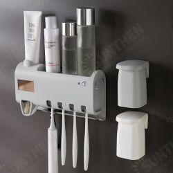 2/3 Layer Non-perforated Toothbrush Holder Rack Wall-mounted Toothbrush Holder Set Mouthwash Cup Toothbrush Toothpaste 2/3 Layer Non-perforated Toothbrush Holder Rack Wall-mounted Toothbrush Holder Set Mouthwash Cup Toothbrush Toothpaste