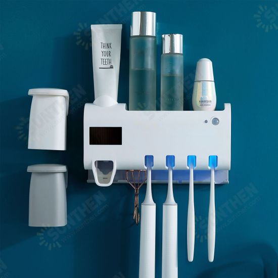 2/3 Layer Non-perforated Toothbrush Holder Rack Wall-mounted Toothbrush Holder Set Mouthwash Cup Toothbrush Toothpaste